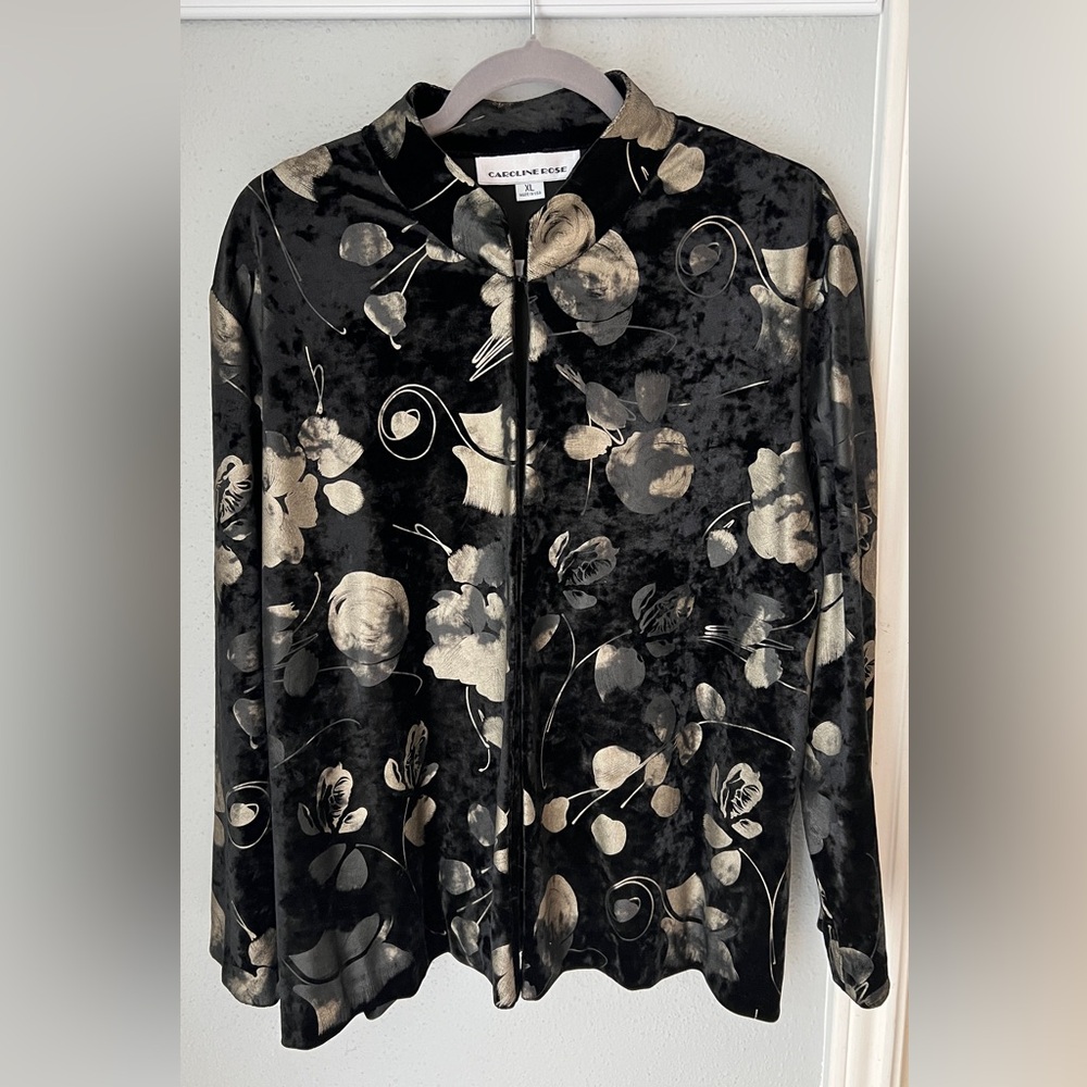 Vintage Caroline Rose Velvet Evening Jacket